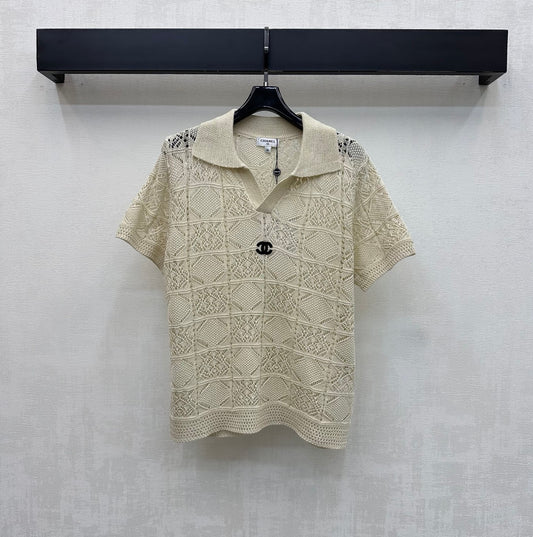 Short-Sleeve Knitted Polo