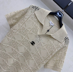 Short-Sleeve Knitted Polo