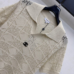 Short-Sleeve Knitted Polo