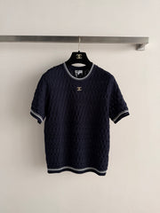 Open-Knit Short-Sleeve Top