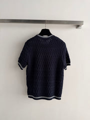 Open-Knit Short-Sleeve Top