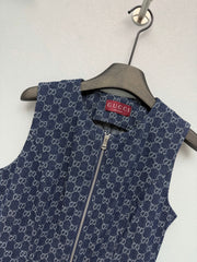 26 New Jacquard Denim Pinafore Dress
