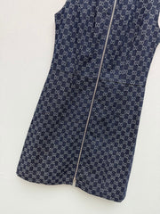 26 New Jacquard Denim Pinafore Dress