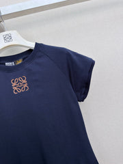 26 New Style Embroidered Crew-Neck Short-Sleeve Top