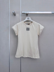 26 New Style Embroidered Crew-Neck Short-Sleeve Top