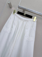 26SS New Arrival: Cutout Elastic-Waist Wide-Leg Denim Pants