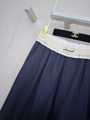 26SS New Arrival: Wide-Leg Trousers with Contrast-Color Waist Design