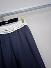 26SS New Arrival: Wide-Leg Trousers with Contrast-Color Waist Design