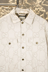 Ivory White Jacquard Denim Jacket