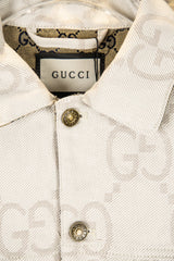 Ivory White Jacquard Denim Jacket