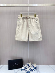 Color-blocked drawstring casual shorts