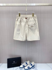 Color-blocked drawstring casual shorts