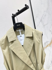Flower bud design trench coat vest