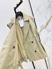 Flower bud design trench coat vest