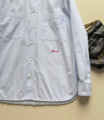 Light Blue Striped Long Shirt