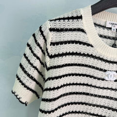 Striped Knit Short-Sleeve T-Shirt