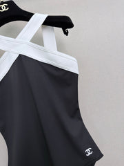 Cross-body swimsuit
