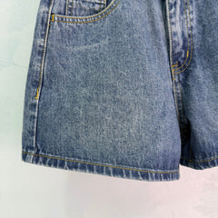 High-waisted denim shorts