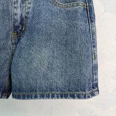 High-waisted denim shorts