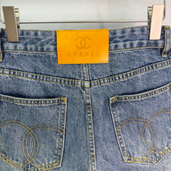 High-waisted denim shorts