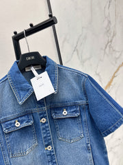 Webbing-trimmed denim set