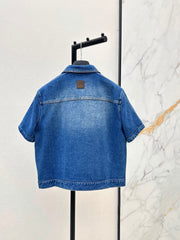 Webbing-trimmed denim set