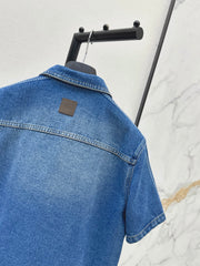 Webbing-trimmed denim set