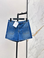 Webbing-trimmed denim set