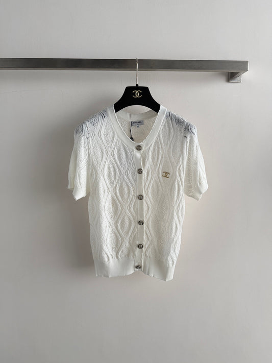 Short-Sleeve Knit Cardigan