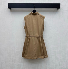 Belted Collared Dress