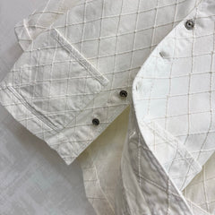 Diamond-Quilted Denim Shirt Jacket