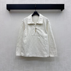 Quilted Denim Collared Top