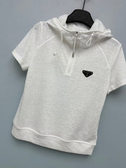 Short-Sleeve Half-Zip Hoodie