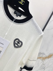 Color-Block Trimmed Crewneck Knit Top