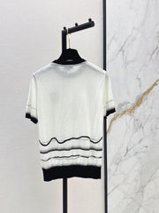 Color-Block Trimmed Crewneck Knit Top