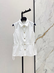 Sleeveless Collared Shirt