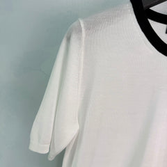 Contrast-Trim Short-Sleeve Top