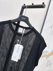 Patchwork Cutout Drop-Shoulder Knit Sweater