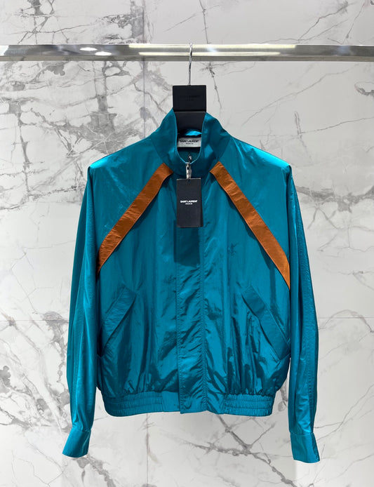 Stand-up Collar Color-Blocked Lightweight Jacket