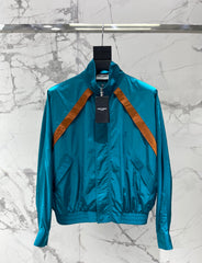 Stand-up Collar Color-Blocked Lightweight Jacket