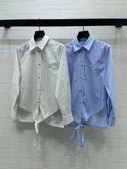 Striped Tie-Up Shirt