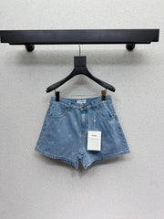 Light blue denim shorts