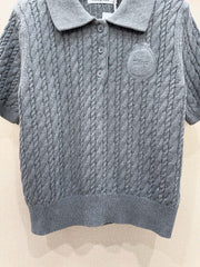 3D Cable Knit Polo Shirt