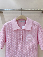3D Cable Knit Polo Shirt