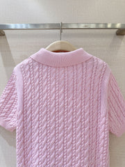 3D Cable Knit Polo Shirt