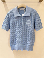3D Cable Knit Polo Shirt