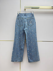 Back pocket rhinestone jeans