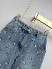 Heavy-duty letter sequin shorts