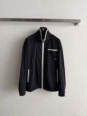 Black and white color-blocked jacket