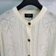 Short-sleeved knit cardigan